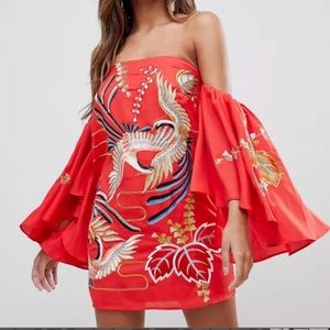 Bardot Dress With Embroidery